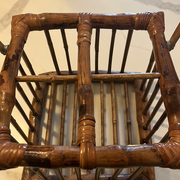 Vintage Bamboo Wine carrier/holder holds four bottles w/moveable handles - Picture 6 of 9